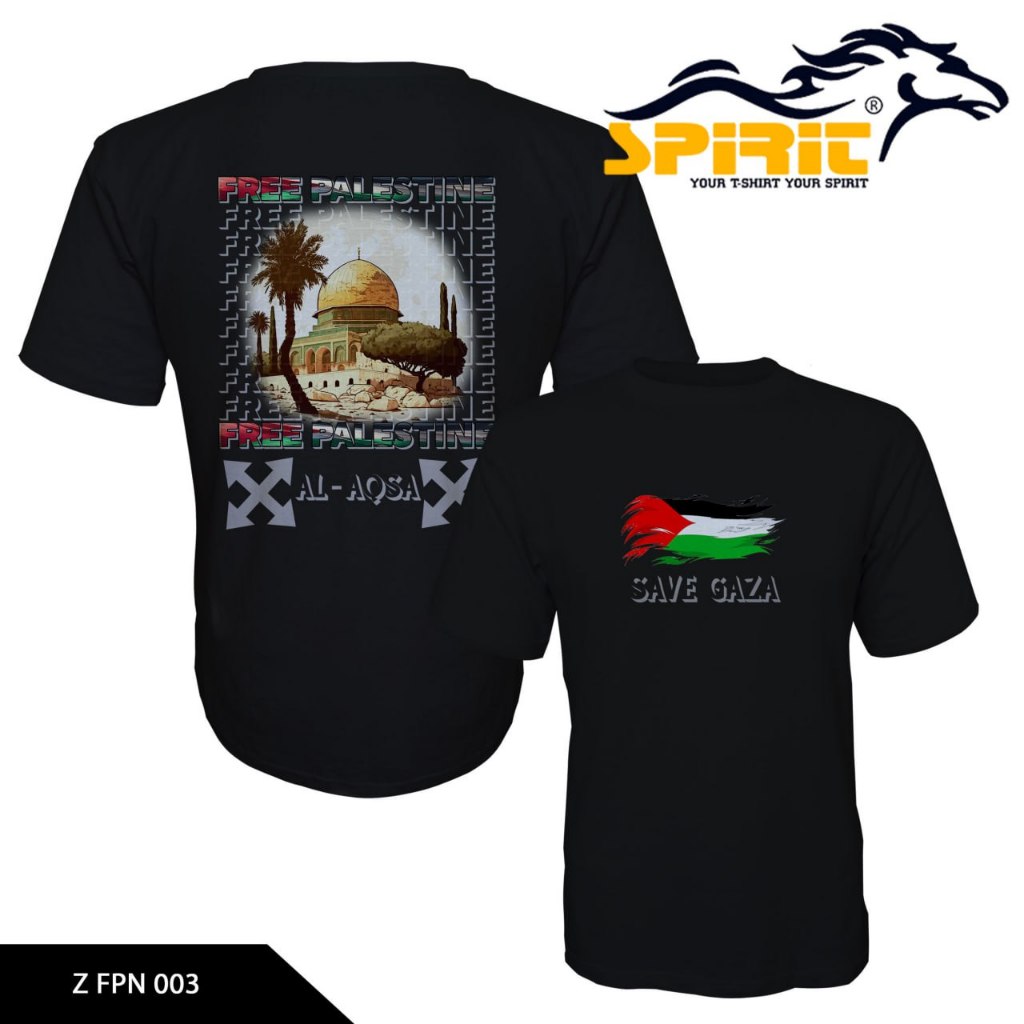 Kaos Palestina Kaos Lengan Pendek Save Gaza Baju Free Palestine Pria Gambar Masjid AL-AQSA
