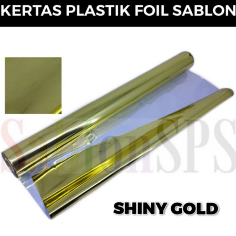 

PLASTIK KERTAS FOIL 63CMX5M TRANSFER SABLON SHINY GOLD
