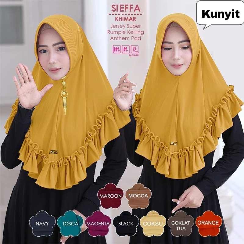 Hijab Instan Sieffa//Jilbab Syari//Khimar pet jersey//jilbab rempel madu