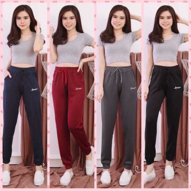 Celana Jogger Import Polos Wanita / Celana Jogger Import Jogging & Santai / Celana Training Panjang 