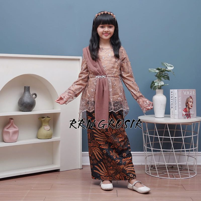PROMO baju brokat anak umur 6-12th kebaya anak perempuan pakaian anak pesta
