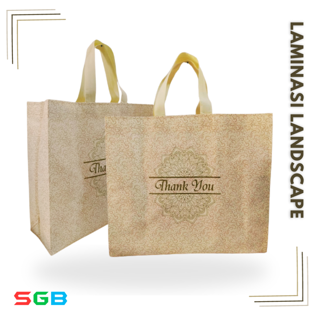 

1 LUSIN (ISI 12 pcs) Landscape 40x35x12 LAMINASI THANKYOU - Goodiebag