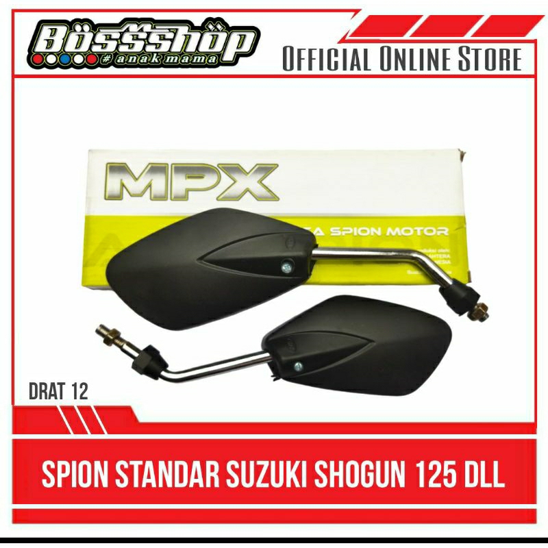 Spion Standar SHOGUN 125 / Spion Tangkai CROM Kaca Spion Smash /Satria Fu/ Spin DRAT 12 & 14