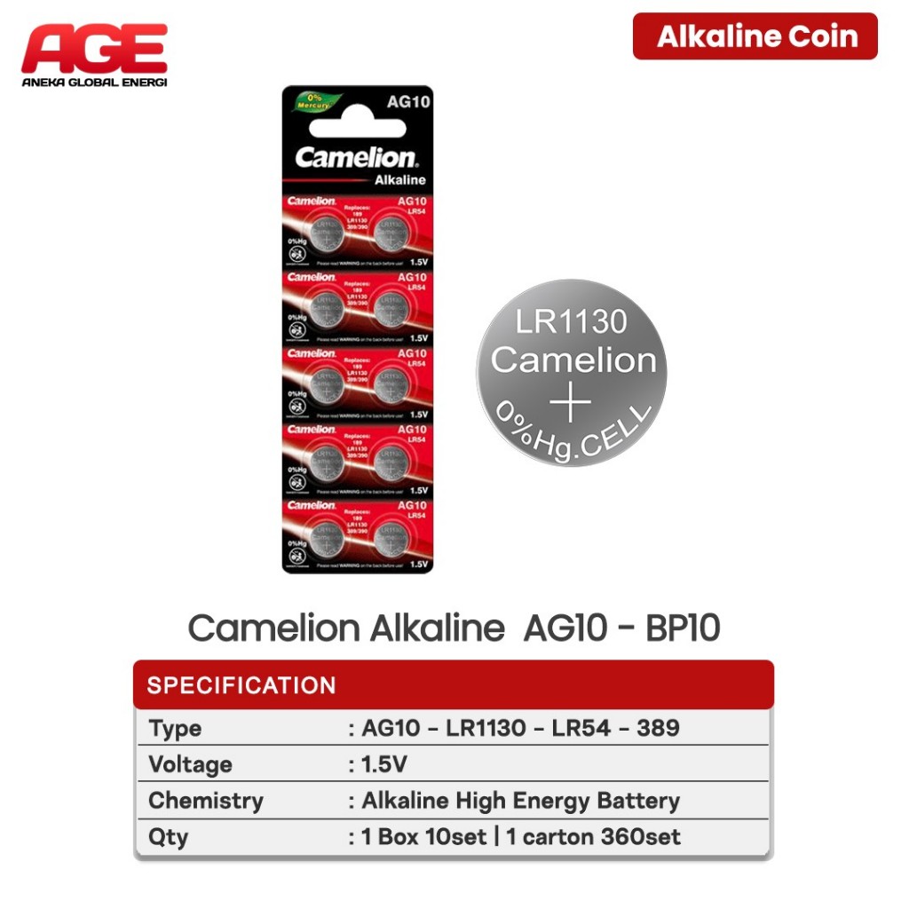 Camelion Baterai LR1130 - AG10 BP10 - 10 PCS