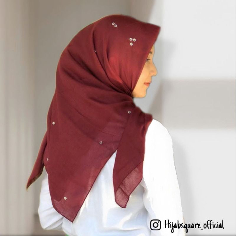 PART 2 HIJAB KILAU SQUARE SWAROVSKI/ HIJAB SWAROVSKI BAHAN VOAL PARIS PREMIUM