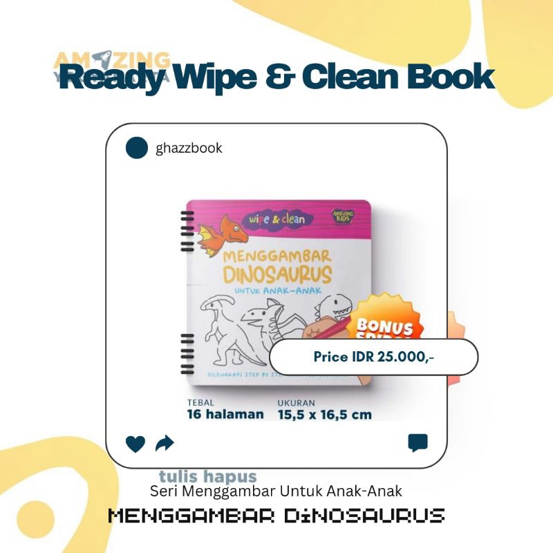 

Wipe & Clean Menggambar Dinosaurus untuk Anak-anak