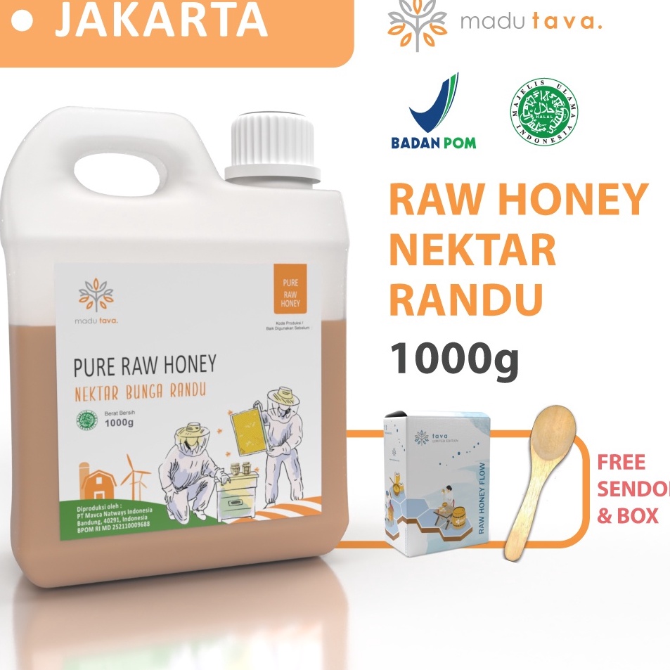 

♪↔✴❆ Madu Murni Asli Tava Nektar Randu 1kg Grade A 100% Alami Pure Natural Raw Honey Big Sale