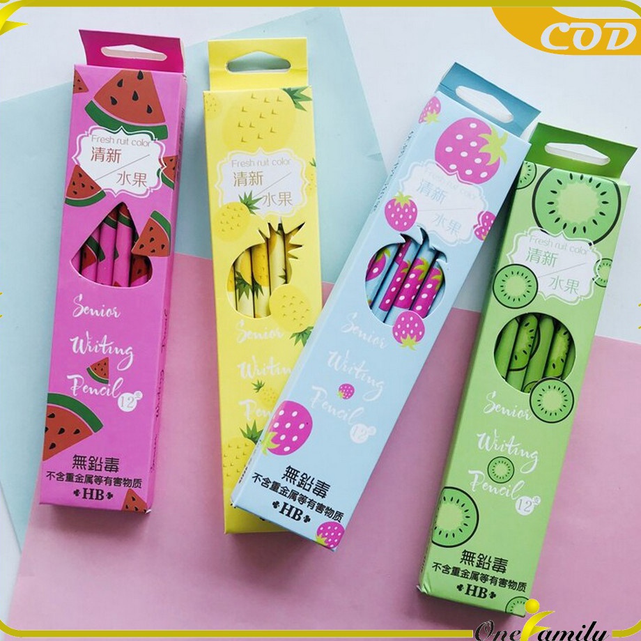 

Murah Banget ONE-A49 Pensil Kayu Set 12IN1 Motif Buah Dengan Penghapus Praktis / Pensil 12pcs Alat Tulis Sekolah Pencil Fruits With Eraser Import ➮➟✤