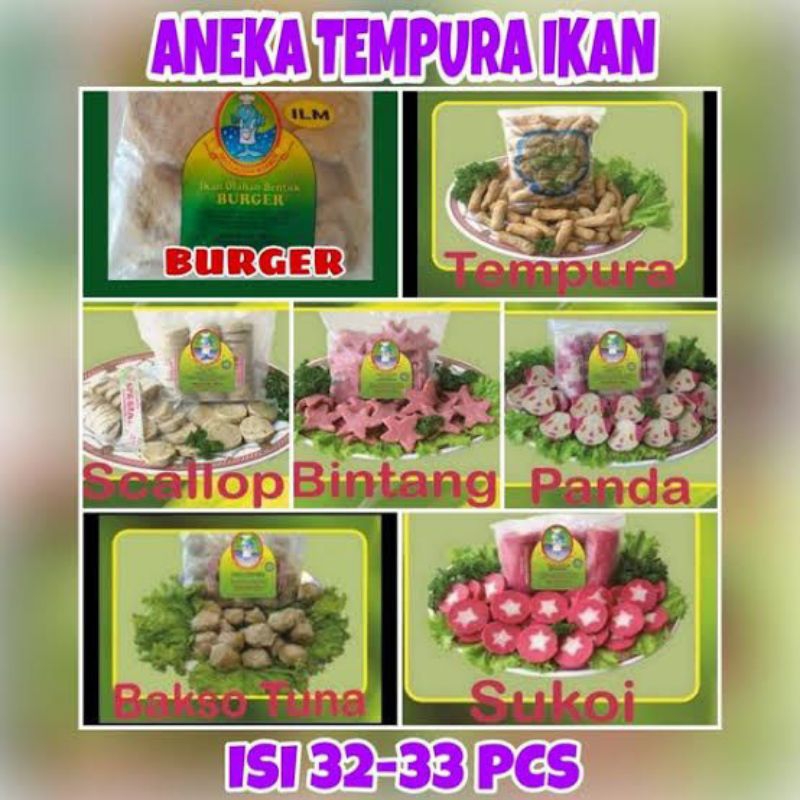 tempura burger 500gr/ tempura gepeng ILM 500gr/ tempura ikan 500gram