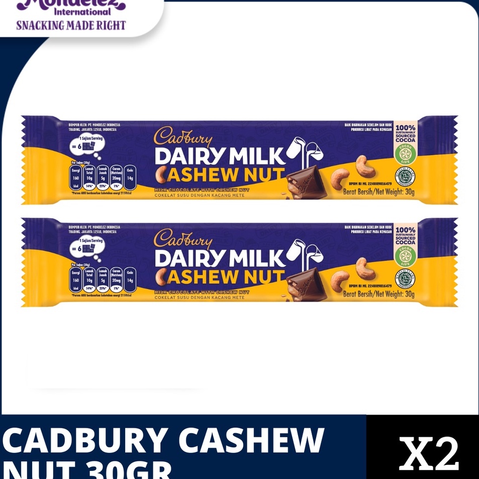 

Stok Banyak Cadbury Cashew Nut 30Gr - twinpack Harga Promo