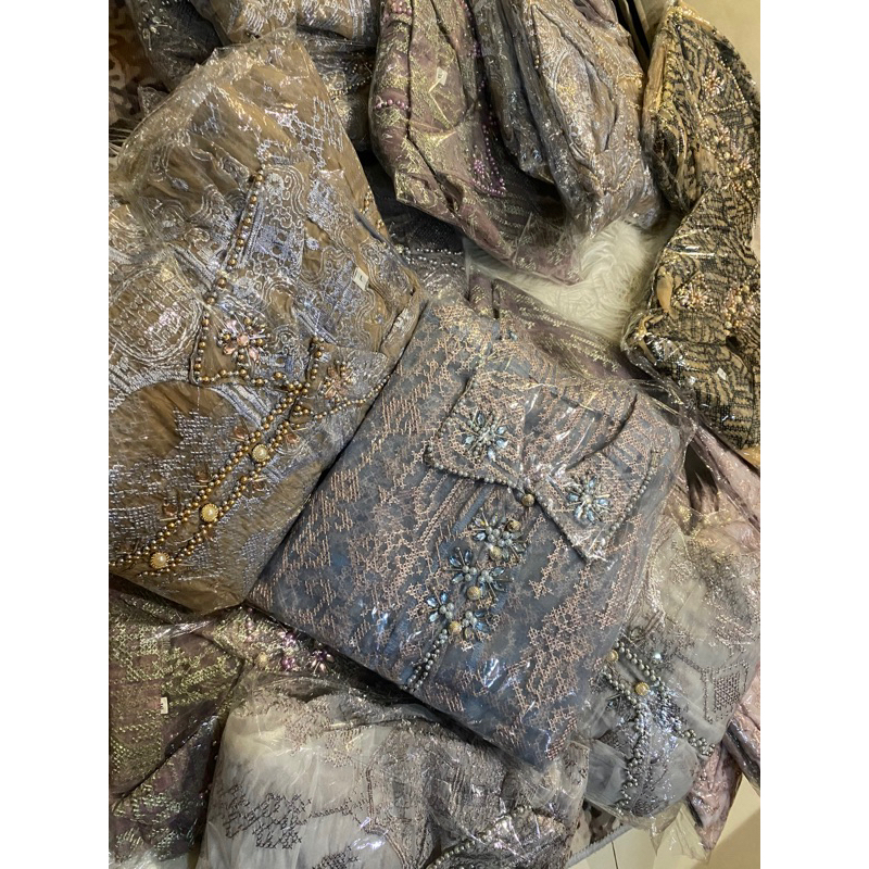 Cardigan organza set inner dress lengan panjang