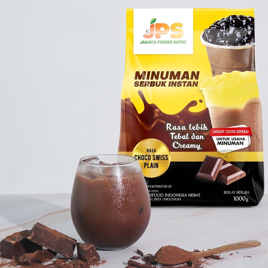 

Laris Powder Drink JPS Bubuk Minuman Rasa CHOCO SWISS PLAIN 1Kg Murah Banget