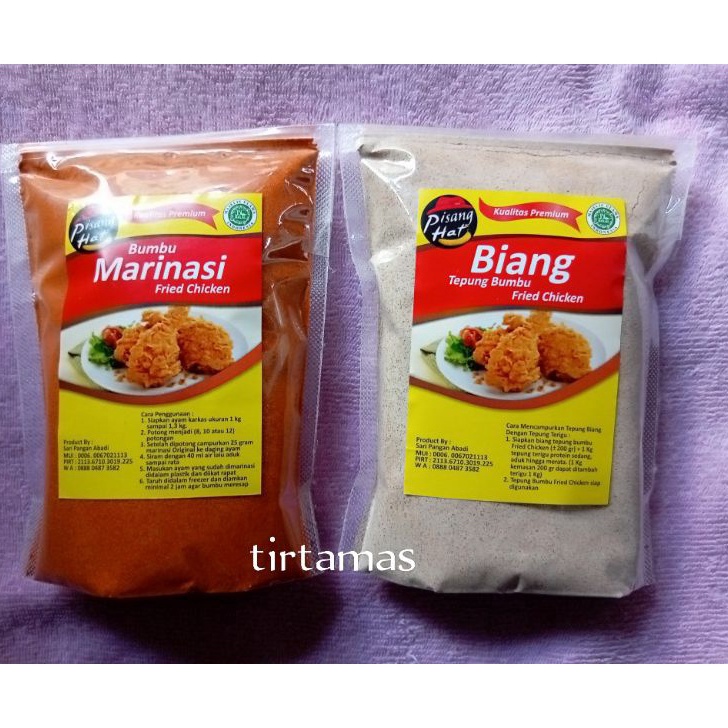 

➙➼✦❃ paket biang tepung 500gr dan bumbu marinasi 500gr ayam goreng fried chicken Laris