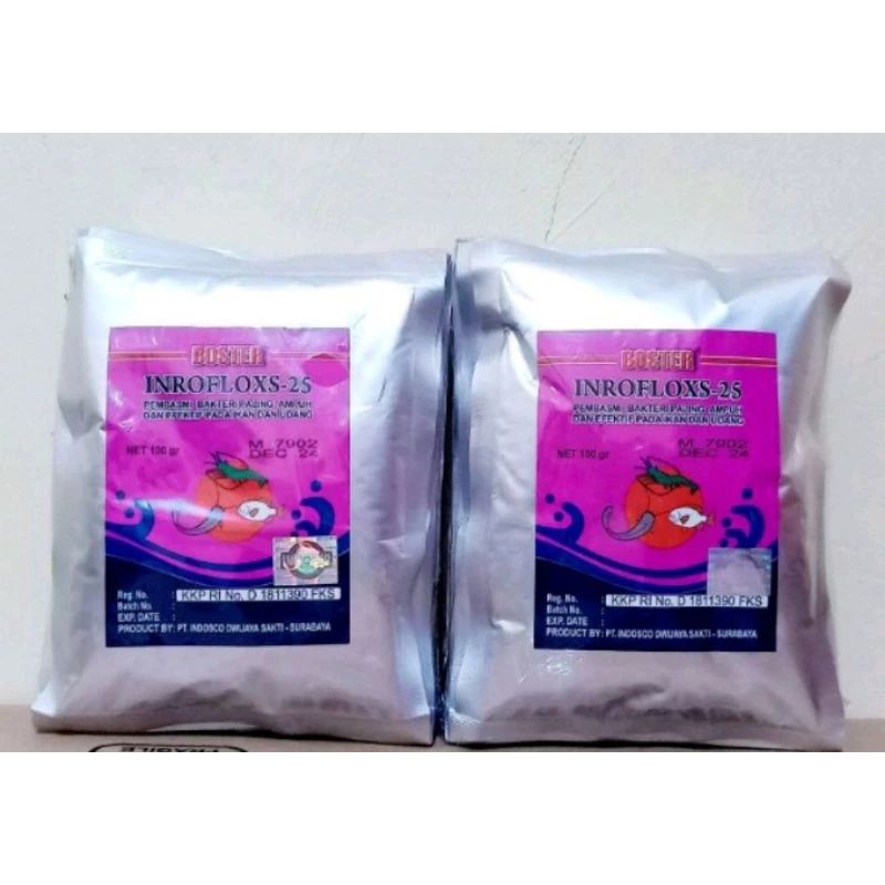 Boster Inroflok 25 Serbuk Untuk Antibiotik Ikan Udang dll
