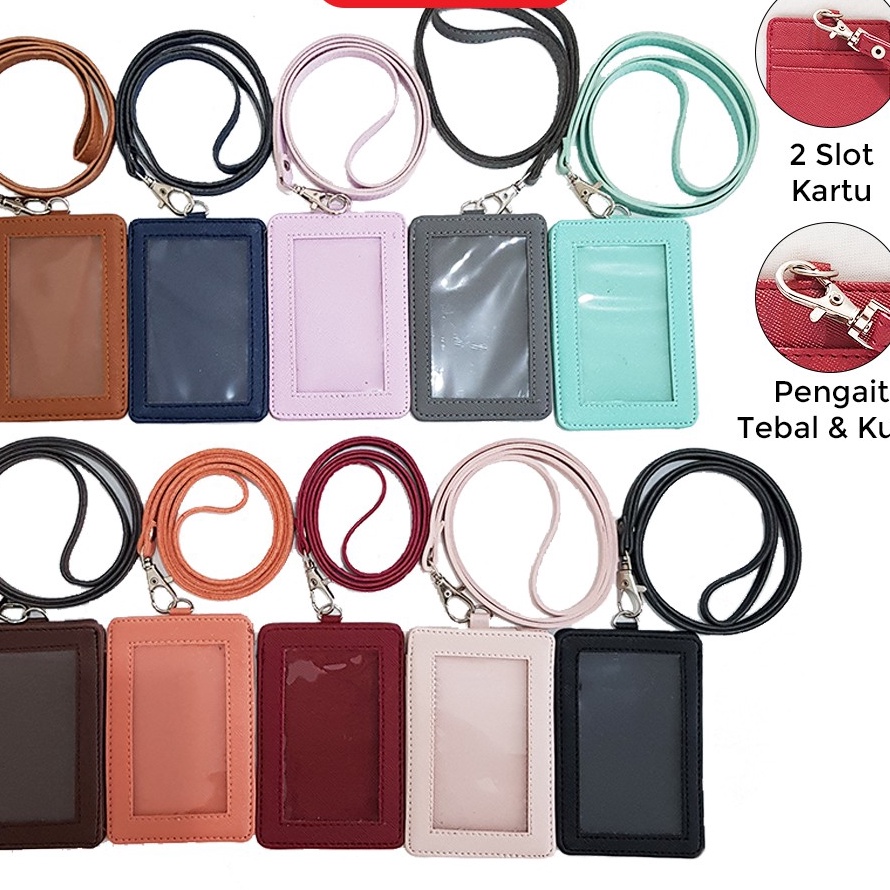 

Model Terkini Name Tag ID Card Holder Kulit Lanyard Termurah Berkualitas PU Leather Lanyard NameTag ID Card Holder