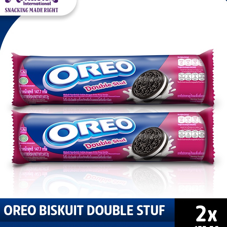 

BCSS3716 Free Ongkir Oreo Double Stuf 133 gr cemilan dengan krim vanilla tebal favorit keluarga - twinpack