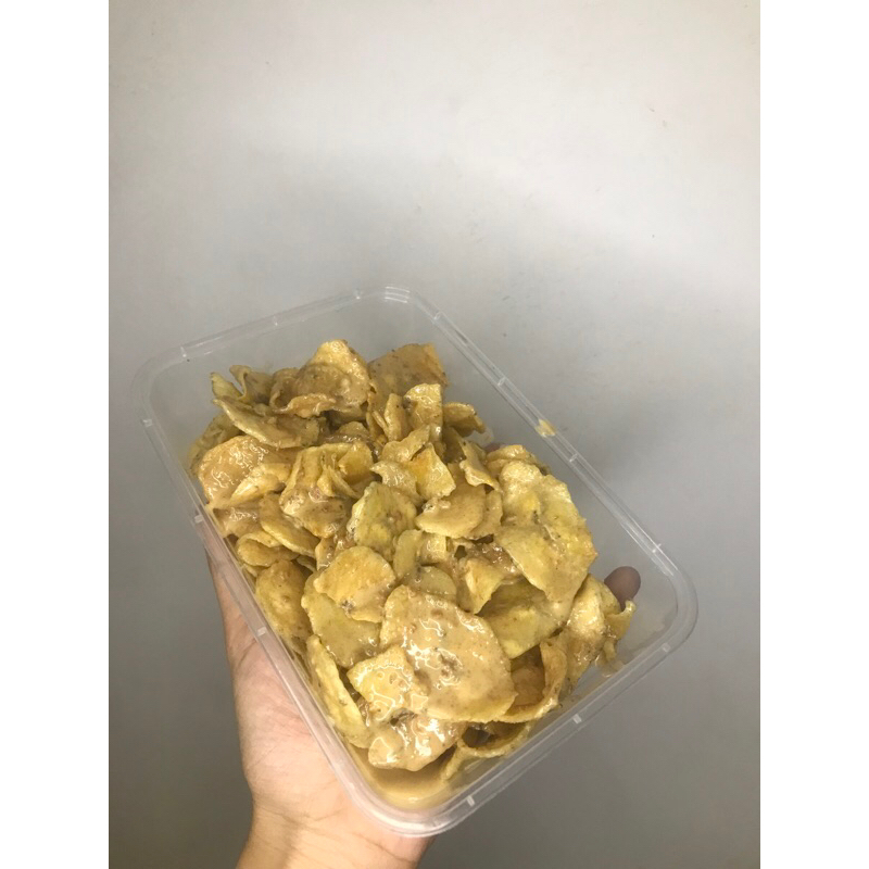 Kripik pisang lumer tiramisu
