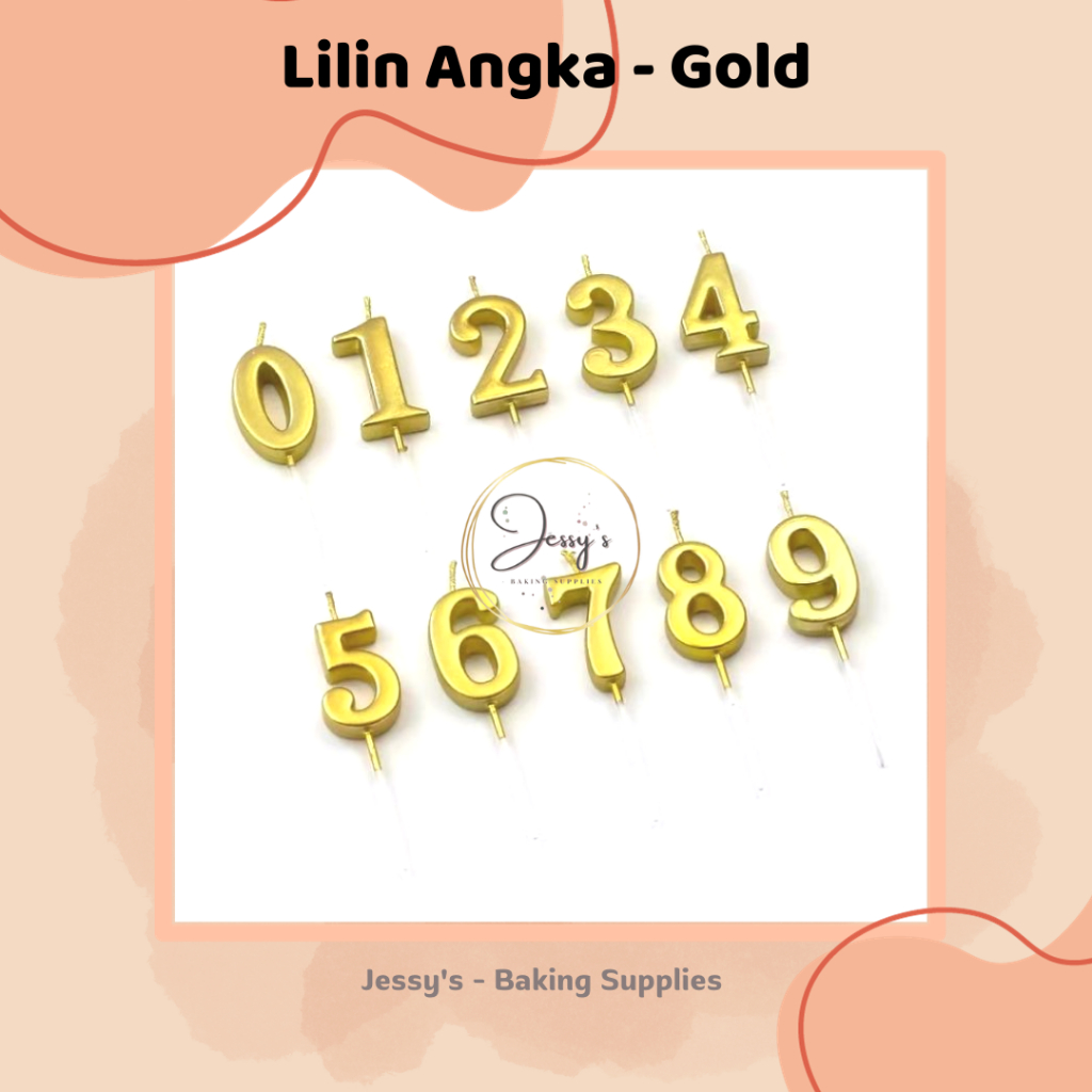 Lilin Angka Gold, Lilin Angka, Lilin Kue Ulang Tahun,Lilin Ulang Tahun