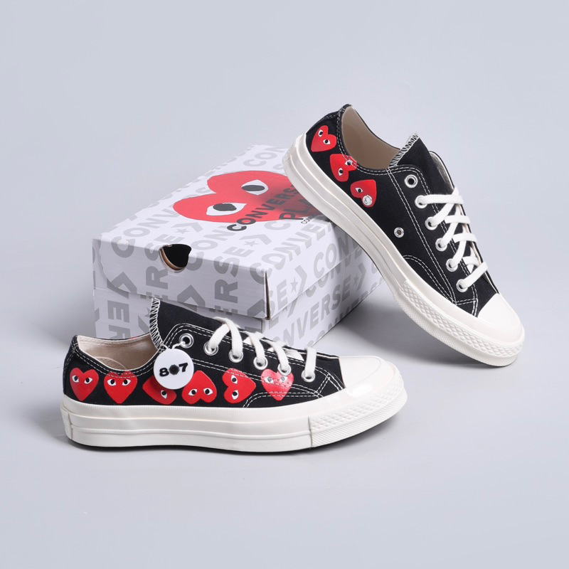Converse CDG Play Low Multi Heart Black