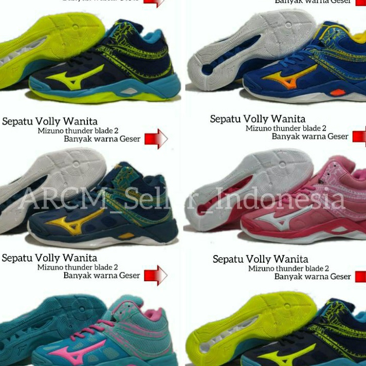 ➦➮✶✺ Sepatu Volly Mizuno Thunder Blade 2 Sepatu Olahraga Volly Wanita Mizuno Thunder Blade 2