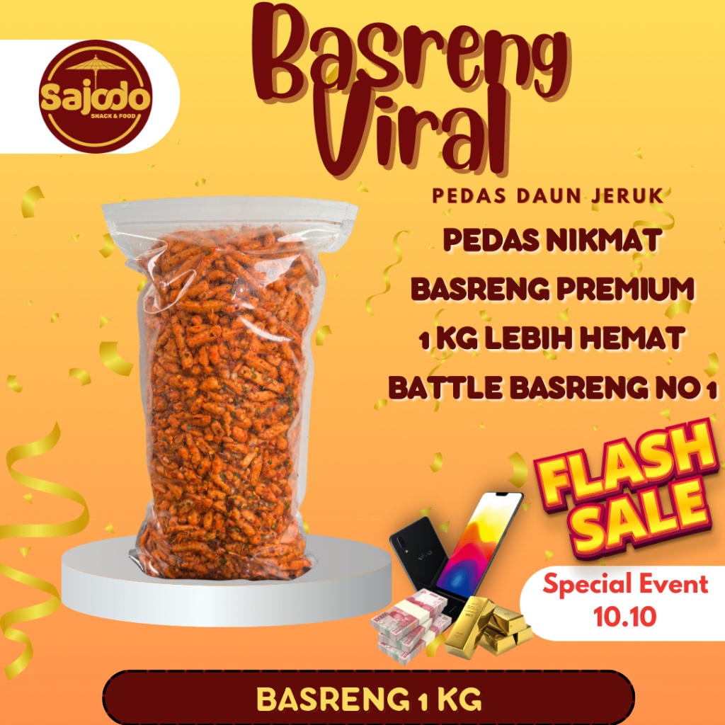 

12.12 Terlaris [FLASH SALE] Basreng Pedas Daun Jeruk Sajodo Snack - 1kg buruan