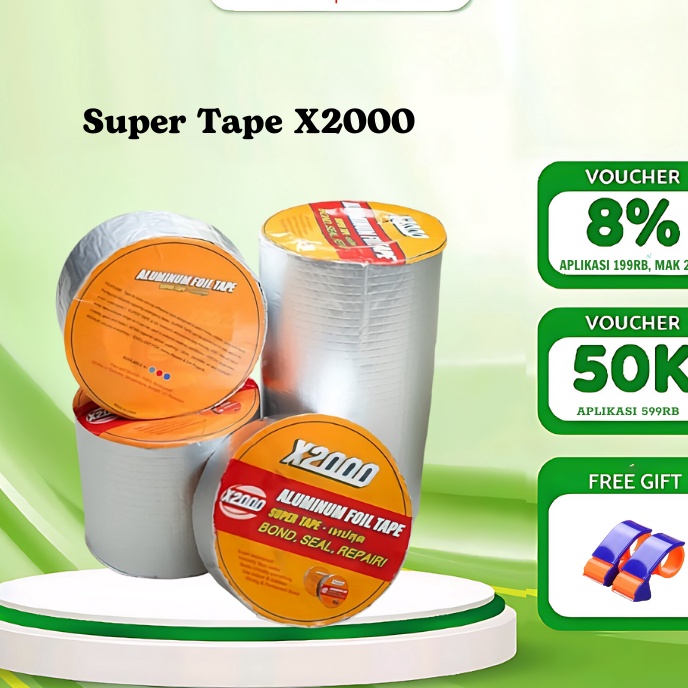 BestSeller Super tape X2000 3 ukuran,  lakban anti bacor X2000,  aluminium foil tape super lengket d