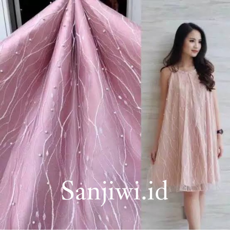 Kain Tile Akar Mutiara Gliter / Tile Akar Mutiara Termurah