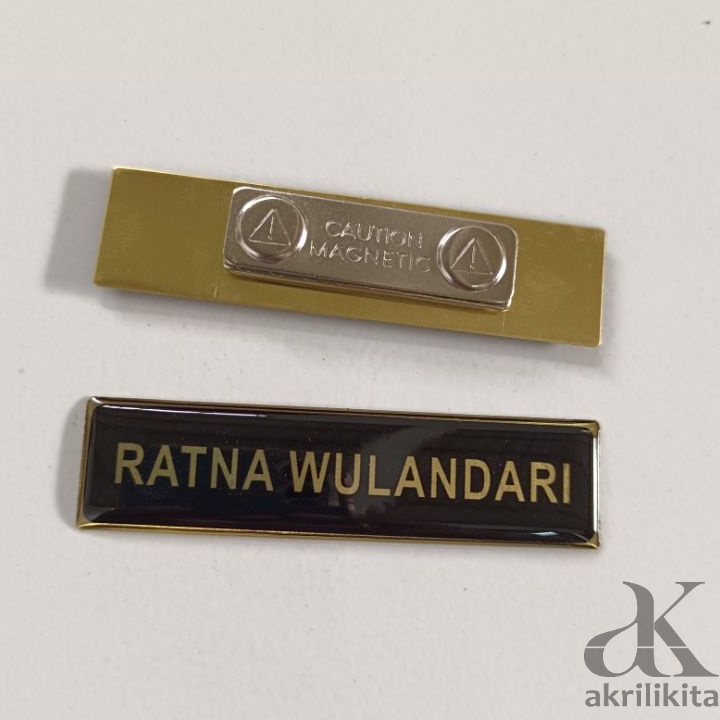 Best Name Tag Papan Nama Dada Gold Silver Peniti Magnet Paku