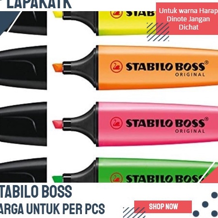 

Ready Promo Stabilo boss / Highlighter Boss (PER PCS) ↓➺✹