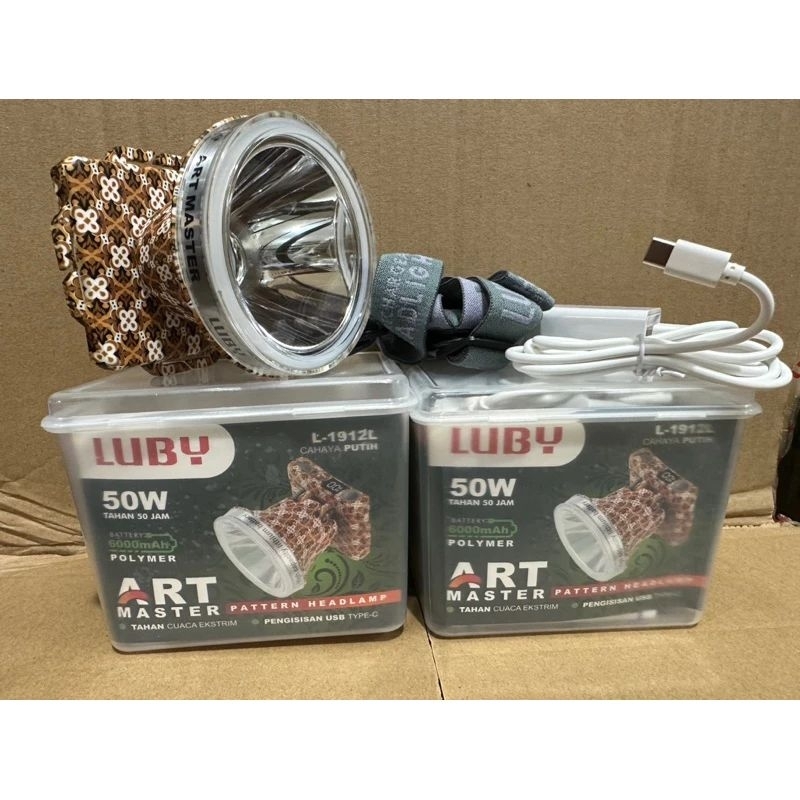 Senter kepala Luby L1912L L 1912L 50watt 50W cahaya putih