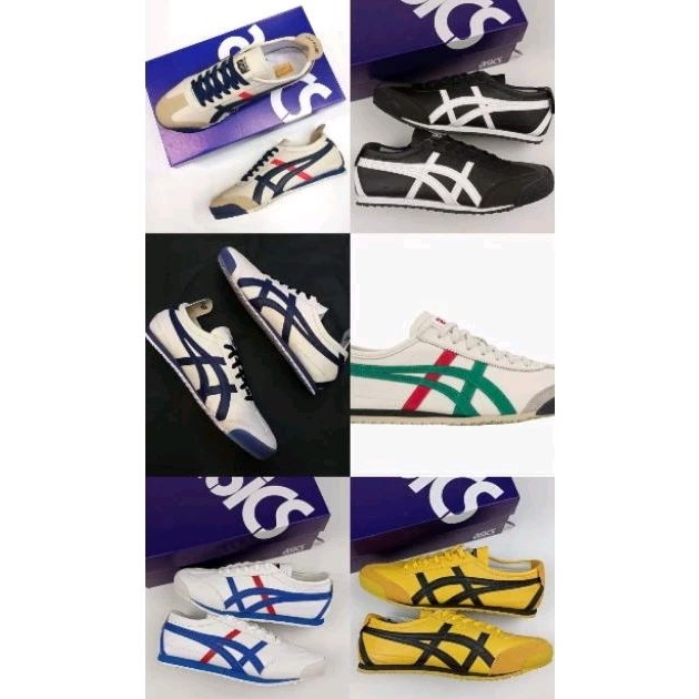 Sepatu Onitsuka tiger tali bahan semi kulit premium import Japan pria wanita