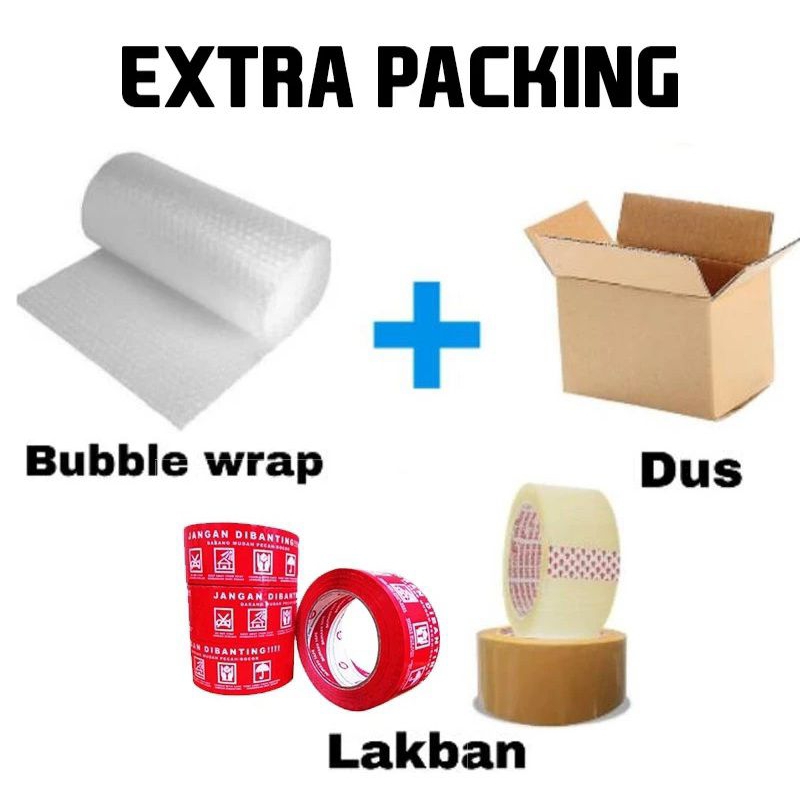 

Bubble Wrap + Kardus Extra Packing