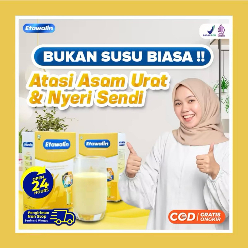 

Etawalin (2 Box) Susu Kambing Etawa Atasi Nyeri Sendi, Asam Urat, Pegal Linu, Rematik, Serta Mencegah Kolestrol Tinggi