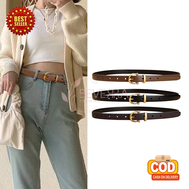 Ikat Pinggang Perempuan Gesper Kulit Sabuk Premium Fashion Wanita Korea Aksesoris Gaya Casual BWAG
