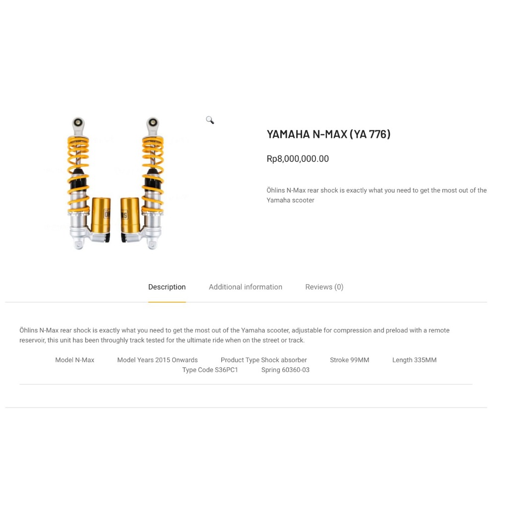 SHOCK OHLINS NMAX - YA776