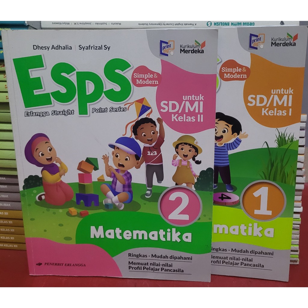 BUKU BEKAS ERLANGGA - ESPS MATEMATIKA KELAS 1/2/3/4/5/6 SD K MERDEKA