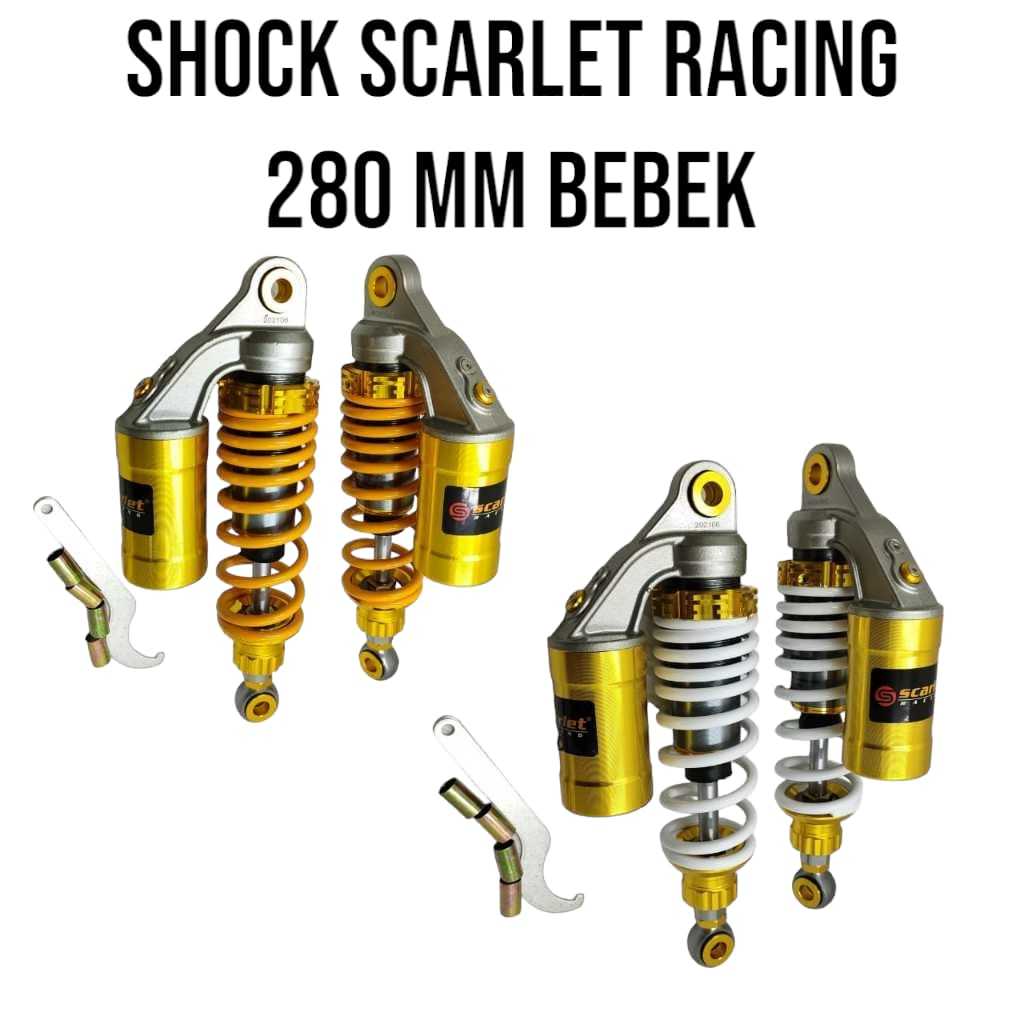 shockbreaker scarlet racing 280 mm single tabung atas GT SERIES 8971 PNP motor jupiter vega zr jupit