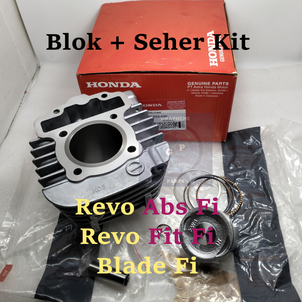Blok Seher K03 + Piston Kit HONDA REVO FIT INJEKSI BLADE INJEKSI PREISI AWET DAN TIDAK BUNYI ORI ASL