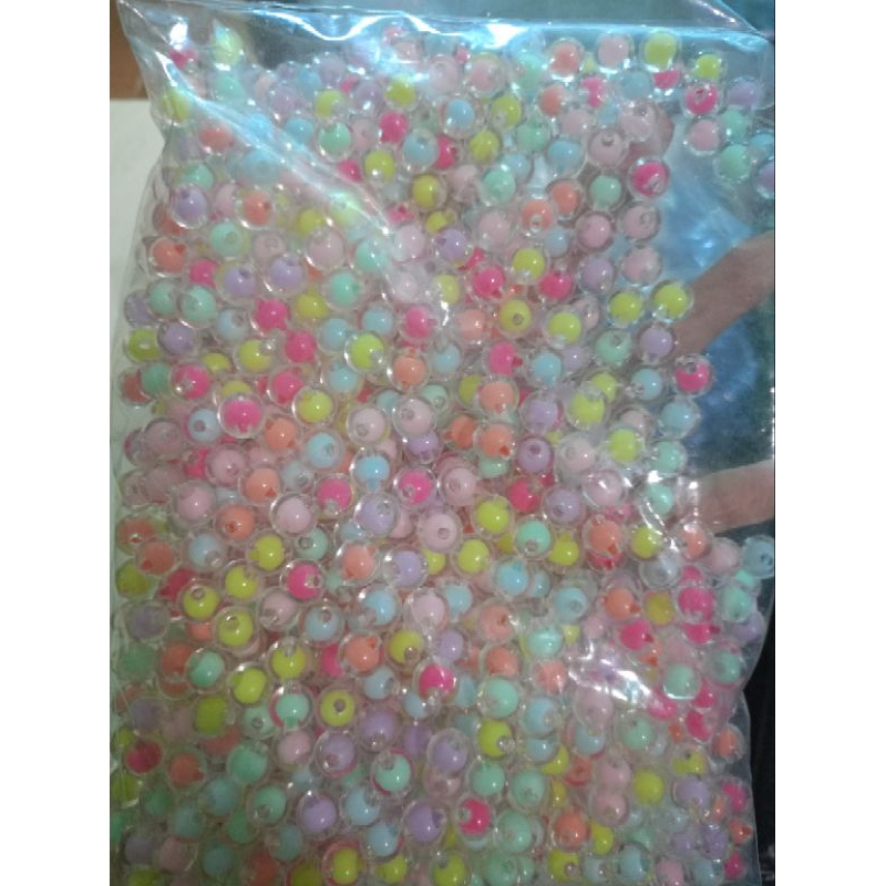 mote bulat isi mix Bening 8mm 10mm per pon 450 gram