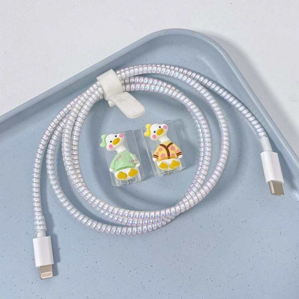 [PROMO] COD 4in1 Pelindung Kabel Charger / Kabel Case Model 3D, Bow, Printed For IPhone | Oppo | Vivo | Xiaomi Model Wing SET 4 PCS Pelindung  Kabel Charger