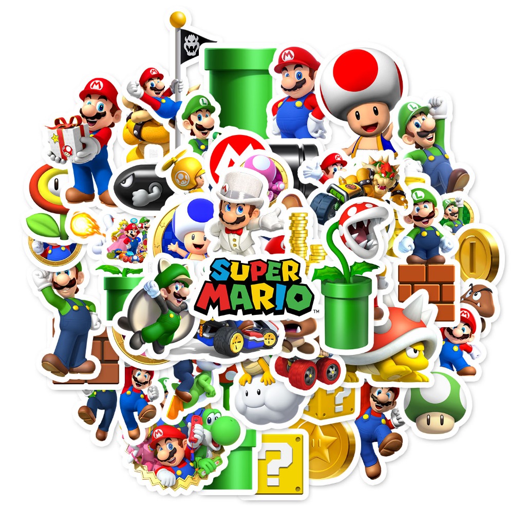 

stiker pack mario bros I stiker lucu mario I stiker mario & friends