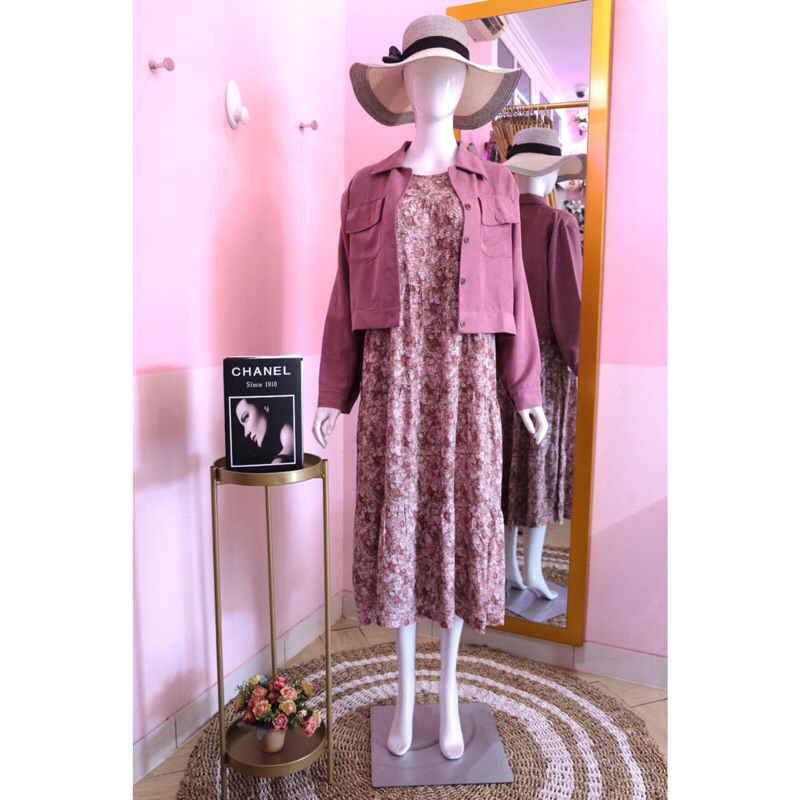 Floral Midi Dress set Outer