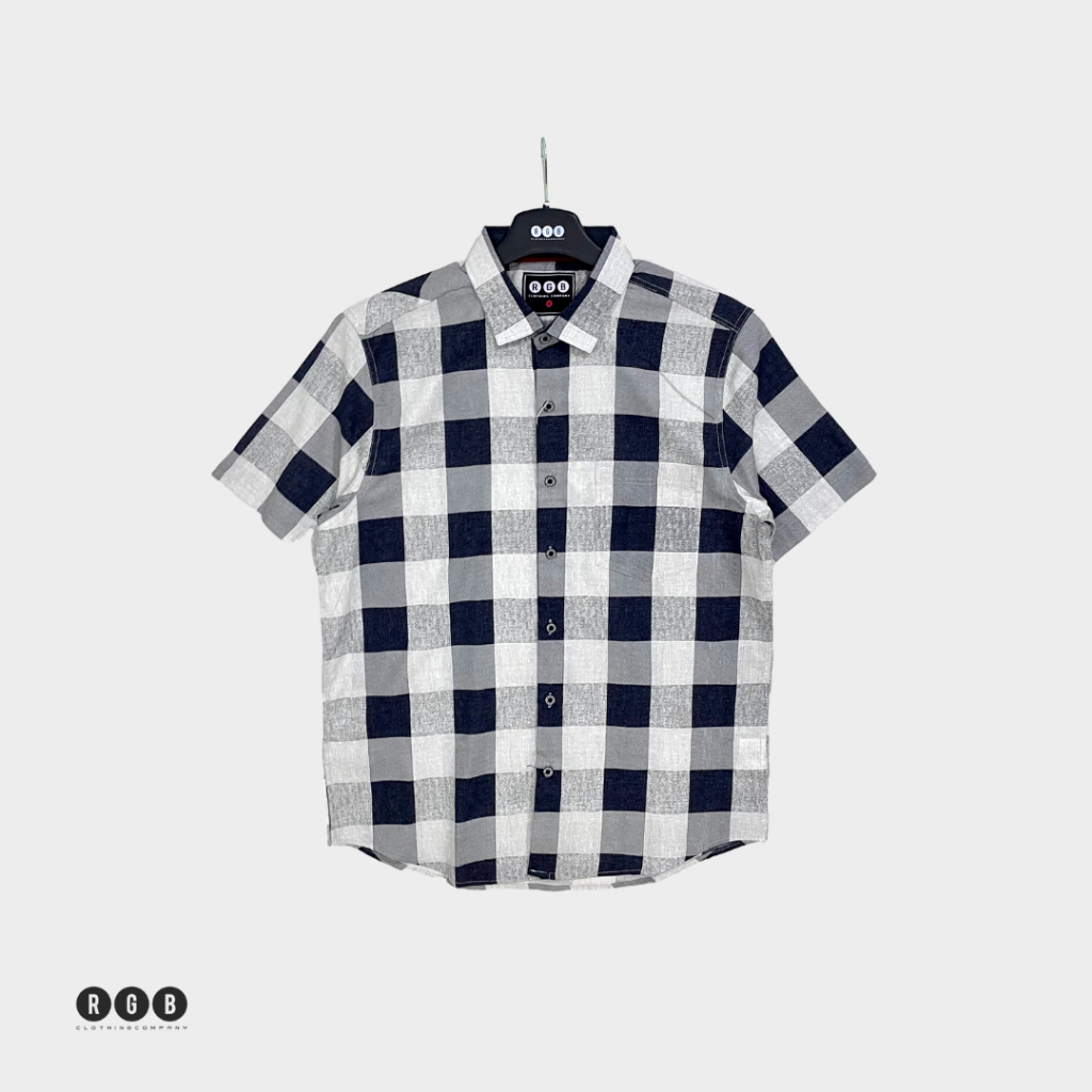 RGB Kemeja Pria Flannel Vintage Lucas Lengan Pendek RHMP1111311