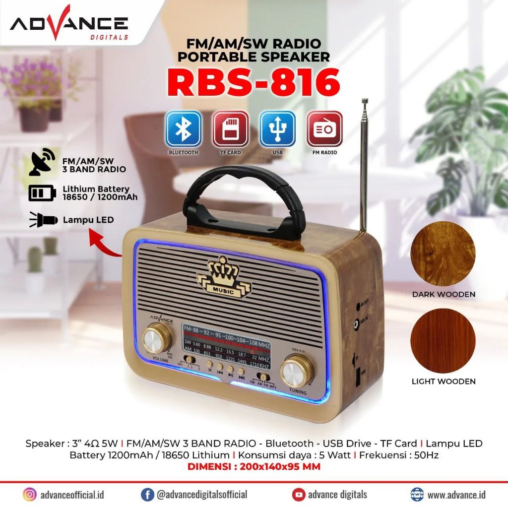 SPEAKER AKTIF PORTABLE SERIES RADIO JADUL MODERN RBS-816 | RBS-826 | RBS-836 | RBS-F10 | RBS-F18