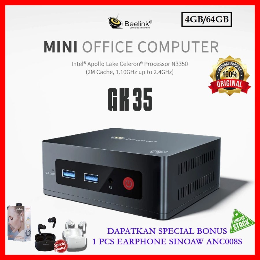 Mini PC Beelink GK35 4GB 64GB Intel Apollo N3350 Dual HDMI Windows 10