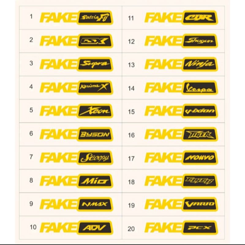 

Cutting Sticker/sticker fake untuk motor