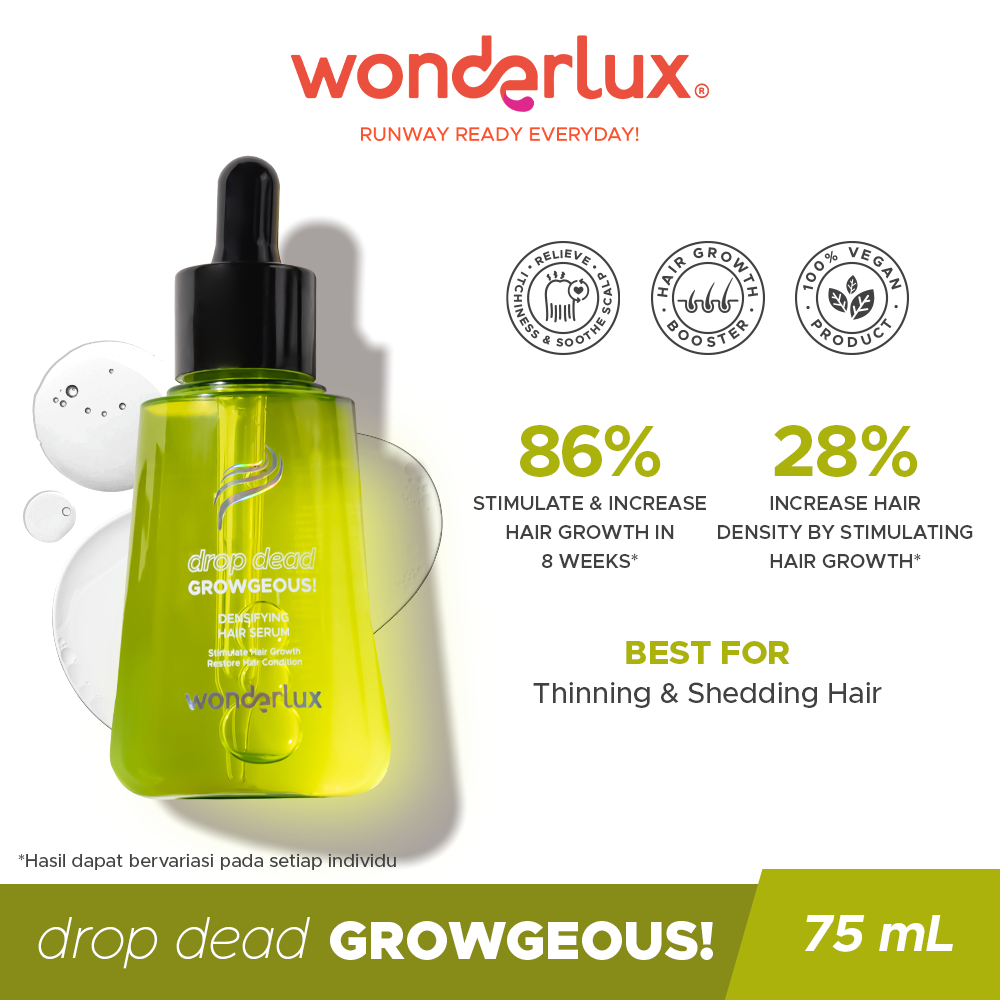 Wonderlux Drop Dead Growgeous Densifying Hair Serum Hair Growth Serum Penumbuh Rambut Lebat 75ml