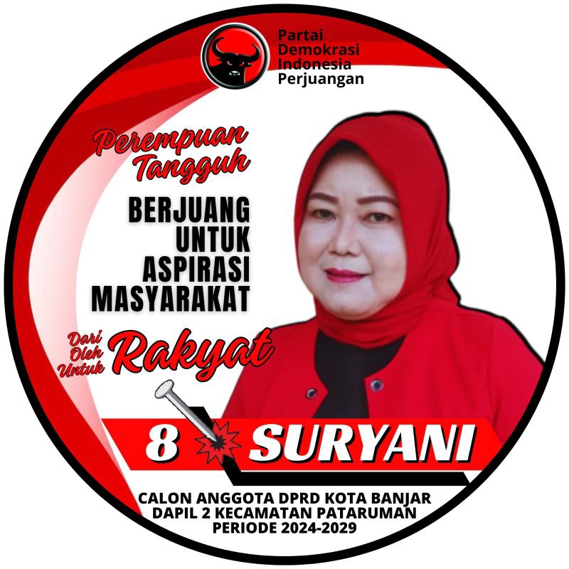 

STIKER CALEG PDIP 10cm. Rp.300/pcs. Minimal order 2000pcs. boleh 2 gambar