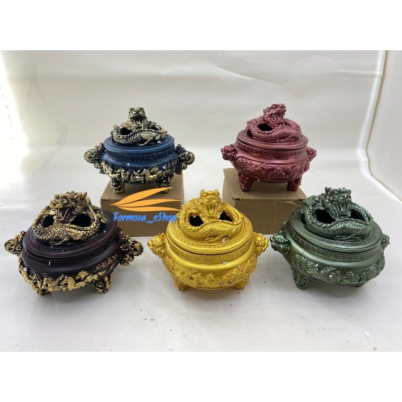 Tempat bakar dupa kerucut, dupa lingkar naga kecil