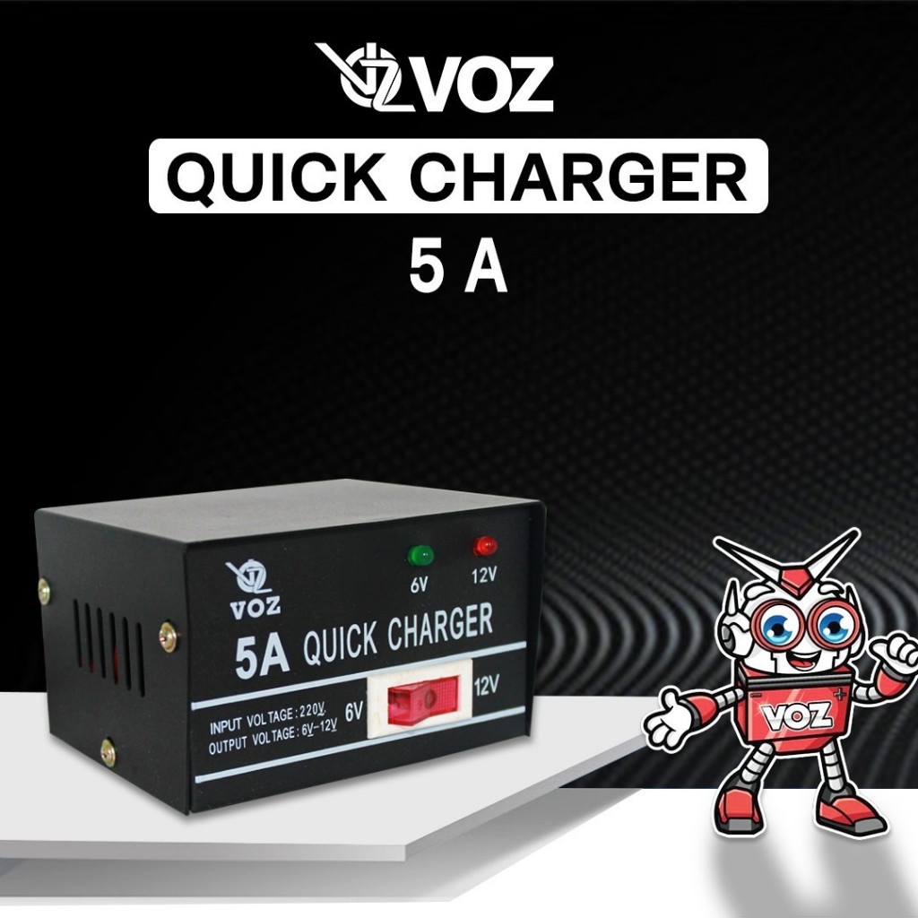 CHARGER AKI KERING Voz Charger Aki 5A - CHARGER BATERAI BATRE BATTERI AKI KERING Voz Charger Aki 5A 